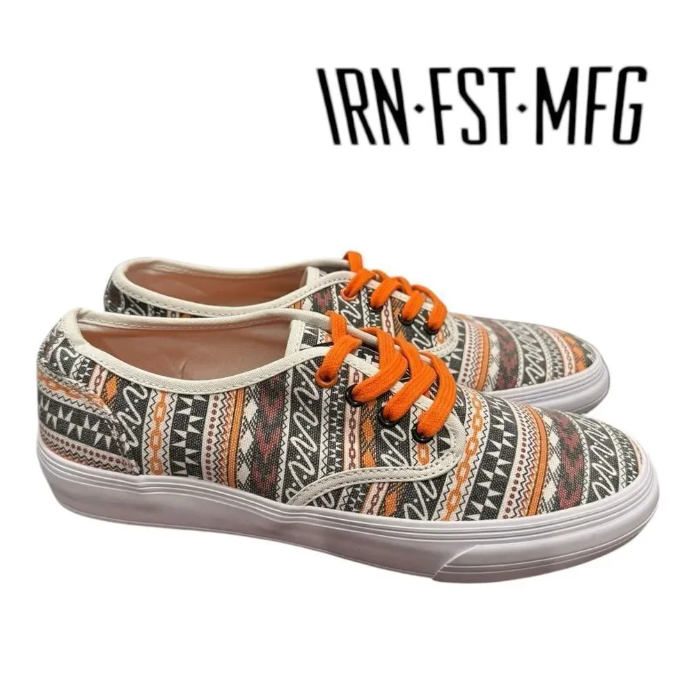 NEW Iron Fist Winston Men's Orange Multi Color Retro Skate Shoes Sneakers 40 7
